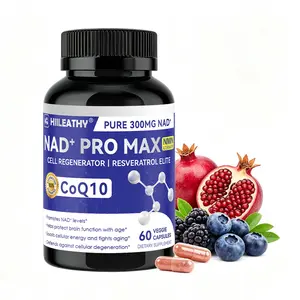 HIILEATHY NAD+ Pro Max | Timeless Daily Nourishing Supplement | 300mg Core Nutrient Complex with NAD+, CoQ10 & Botanical Blend