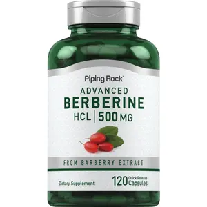 Piping Rock Berberine HCL Supplement 500mg | 120 Capsules | For Women and Men | From Barberry Extract | Non-GMO, Gluten Free