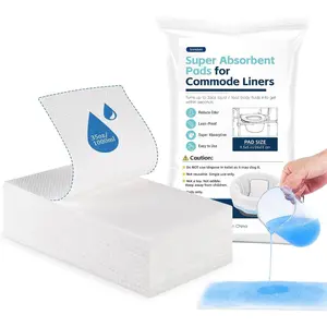 50 Pack Super Absorbent Disposable Commode Pads for Commode Liners, Portable Toilet Pads Bedpans for Adults, Reduces Odor for Liquid