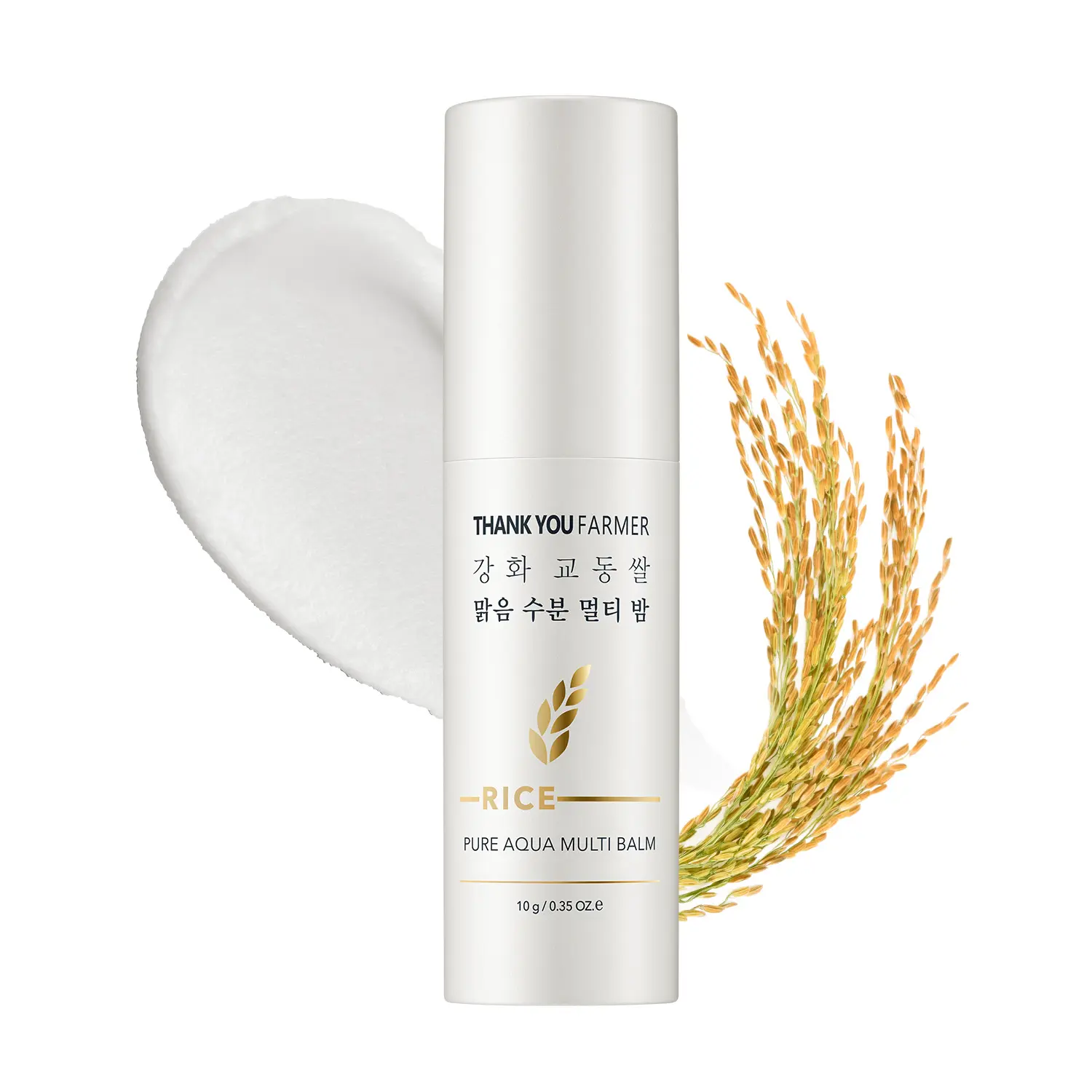 THANKYOU FARMER Rice Pure Aqua Multi Balm - Exclusive Korean Rice Extract, 5 Ceramide, Eye Treatment Balm, Korean Multi Balm Stick for Face, Fragrance-Free