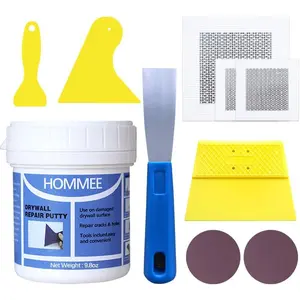 Drywall Repair Kit, Drywall Hole Patch Kit with 9.8OZ Spackle Paste, White Wall Repair Putty, Scraper, Sanding Pad Quick Easy Solution to Fix Wall Surface Holes and Cracks Damage