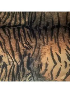Tiger Foiled Print Polyester Spandex Tricot Fabric  Spandex Palace