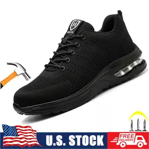 Steel Toe Shoes for Men Lightweight Work Shoes Construction Industrial Work Tennis Shoes Safety Shoes Comfortable Steel Toe Sneakers for Men Women