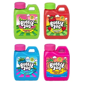 Bubble Jug Nostalgic Gum | Pack of 3 | Tropical, Watermelon, Blue Raspberry & Strawberry | 90s Shake N’ Chug Bubble Gum