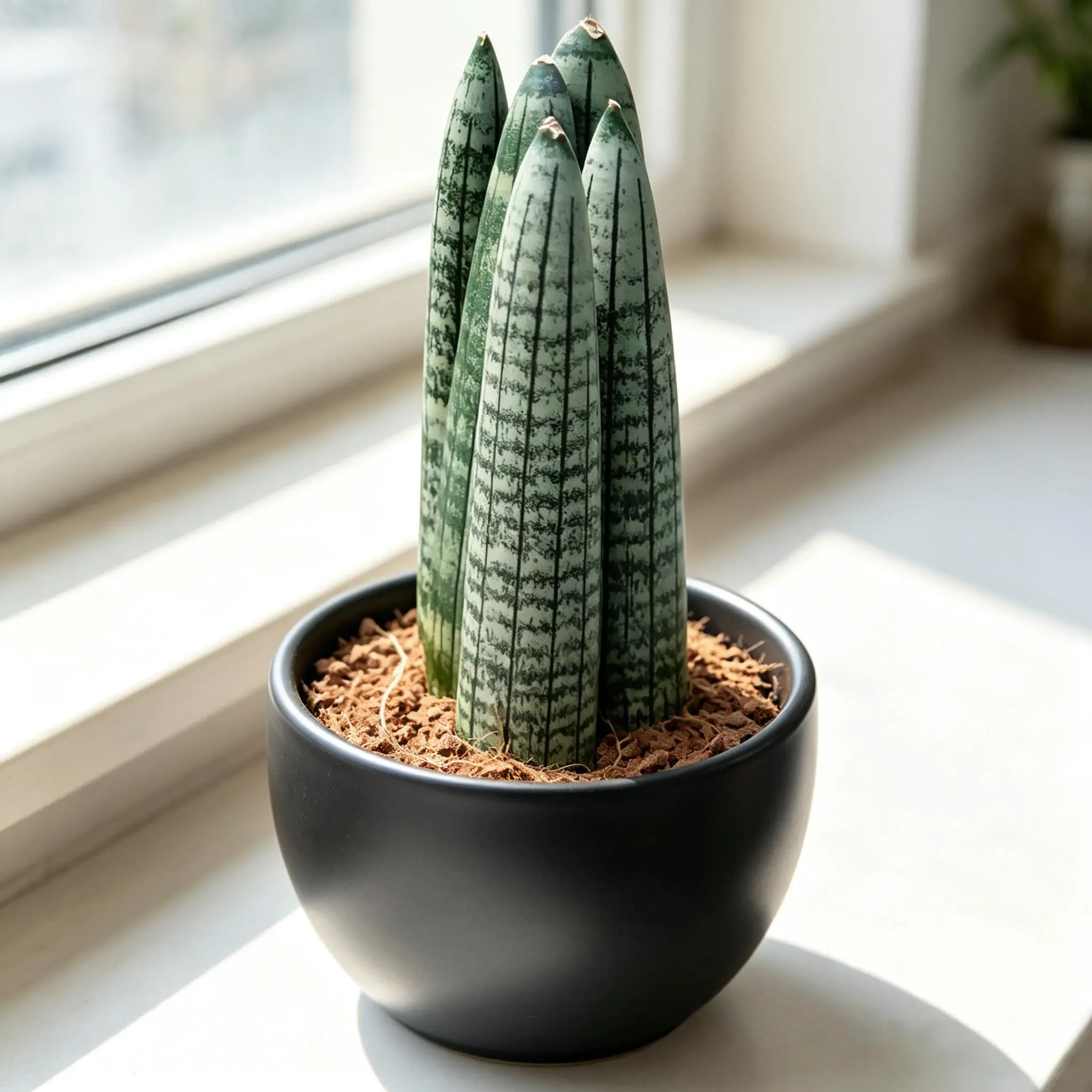 Bare-Root Cylindrical Snake Plant, Round-Leaf Sansevieria for Indoor Home Garden Foliage Decor