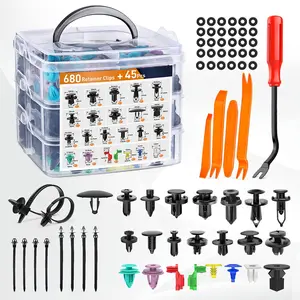 725Pcs Car Push Retainer Clips & Auto Fasteners Assortment -23 Most Popular Sizes Nylon Bumper Fender Rivets with 10 Cable Ties and Fasteners Remover for Toyota GM Ford Honda Chevy