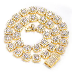 10/12MM Clustered Tennis Chain for Men Necklace Hip Hop Iced Out Zircon Rapper Rock Choker Jewelry gldmen'schain