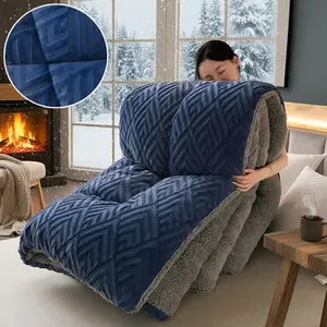 Pure Color Milk Wool Winter Blanket, Ultra Soft Embossed Fabric, Lightweight Warm, All-Season Use, High Value, Single & Double Size, Skin Friendly Blanket