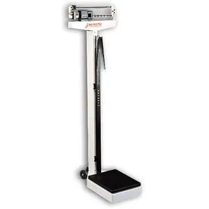 Detecto 2381 10.5 in. X 14.5 in. Platform Eye Level Physician Scale 180 Kg X 100 G with Height Rod and Wheels