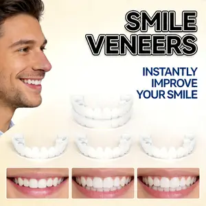 【3PC】Perfect Teeth Temporary Snap Replacement Fake Veneers Tooth Kit Adjustable Snap On False Teeth Smile Natural Looking & Comfortable Fit for a Confident Beautiful Smile  Perfect for Photos Party Essential Men & Women