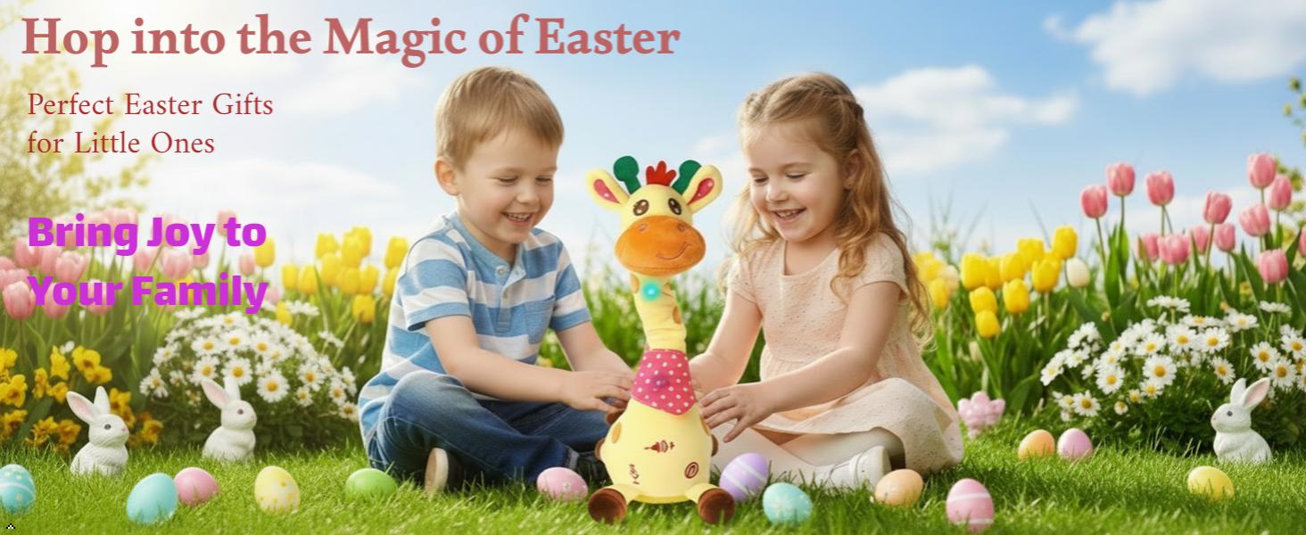 Dancing Talking Giraffe Toy, Repeating What You Say Stuffed Animal, Glowing Musical Electronic Plush Toy, Gift for Kids Toddlers