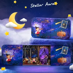 Starlight DIY Mini Iron Box House, Star Gazing and Divination Theme, Magical Atmosphere, Envelope Shape, Led Lighted, Includes 8 LED Lights, Perfect for Craft Lovers