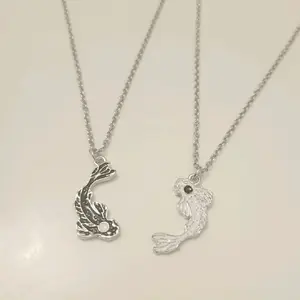 Matching Koi Fish Necklaces for Couples Yin Yang Love jewelry