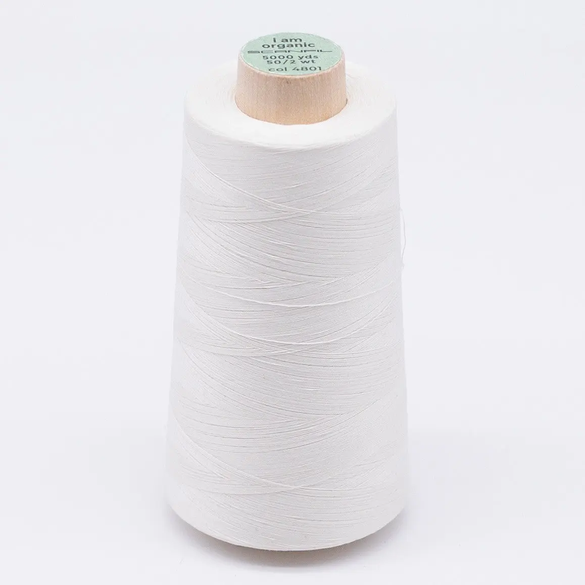 Scanfil Organic Cotton Thread 50wt Solid 5,000yd Coconut Milk