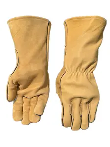 Slickman 1026 Hybrid Elk Skin Work Glove for Men Durable Full Grain  ElkSkin Leather Protective Handwear