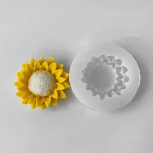 3D Sunflower Candle Silicone Mold, Irregular Shape, DIY Craft & Home Decor, Perfect for Handmade Projects, High-Quality Material