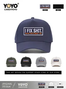 I Fix Shit Velcro Trucker Hat – DIY Removable Patch Breathable Cap – Adjustable Baseball Hat for Men Women