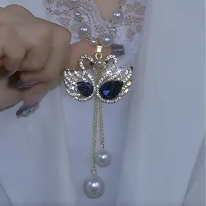 LisiZen Autumn Winter Long Sweater Chain Necklace, Chic Swan Pendant, Luxury Fashion Jewelry, Trendy Statement for Women DZXL3642 Cherished Addition Stunning Earrings SpringStatements