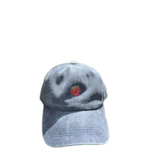 Embroidered Small Fruit Hat - Unstructured Baseball/Dad Hat -  Strawberry, Cherry, Lemon, Watermelon, Apple, Banana