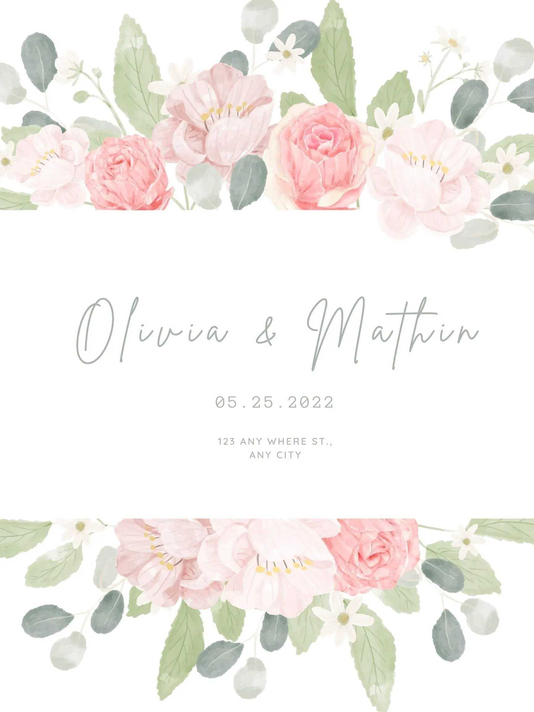 Rose Theme Acrylic Wedding Invitation