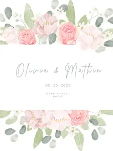 Rose Theme Acrylic Wedding Invitation