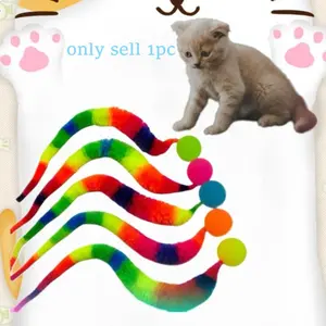 Colorful Caterpillar Cat Toy Plush Tail Interactive Bite-Resistant, One Pack, Fun and Durable Cat Toy Accessories