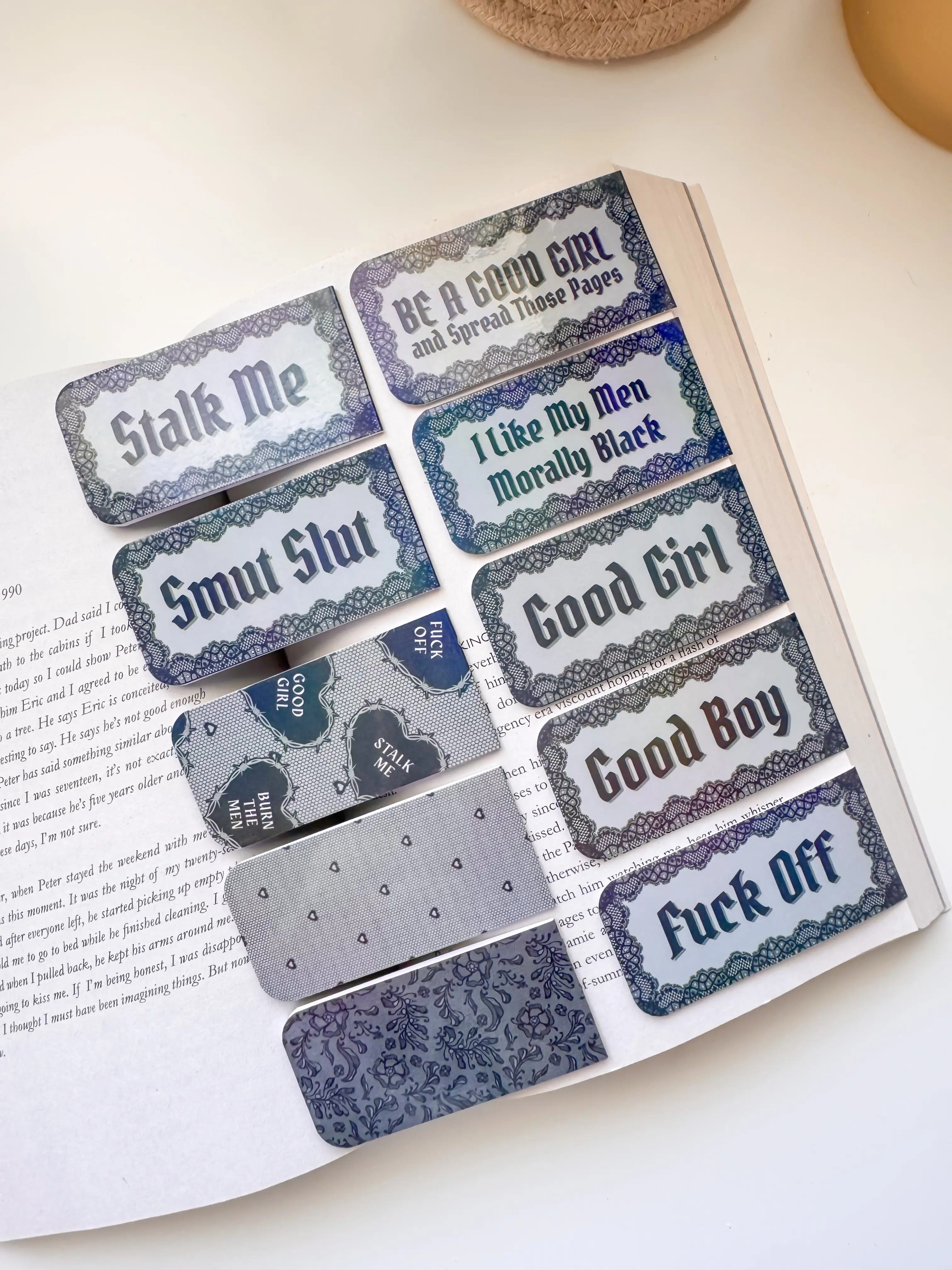 Holographic Magnetic Bookmark | Dark Romance Bookmark Set | Goth ...