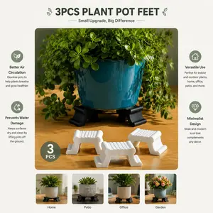 3D New Flower Pot Feet Set of 3, Craftsmanship Garden Plant Pots, Home Decor Accessories, Small Ornament, Floral Design