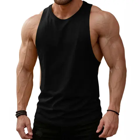 JMIERR Mens Drop Arm Tank Tops Gym Workout Sleeveless Muscle Shirts Cut Off Summer Tee Shirt