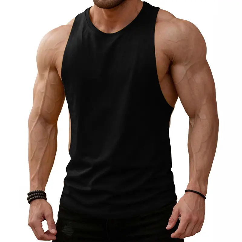 JMIERR Mens Drop Arm Tank Tops Gym Workout Sleeveless Muscle Shirts Cut Off Summer Tee Shirt