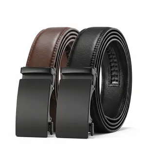 Leather Ratchet Belt Men 2 Pack - Customizable Fit, Effortless Style