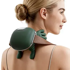 4D Electric Bionic Finger Neck Shoulder Massager Neck Cervical Trapezius Body Muscle Kneading Massage Waist Leg Back Heated Relax Massage Machine Relieve Pain Fatigue 3 Modes