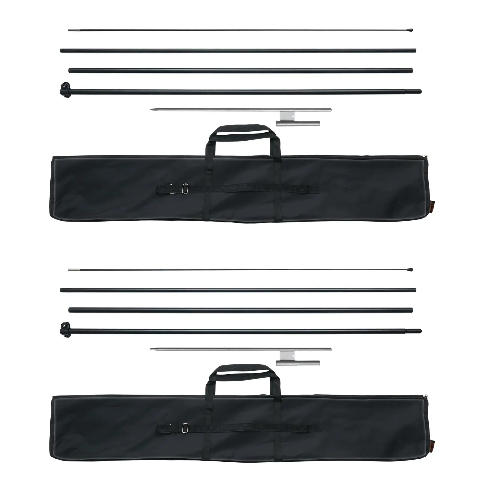 【summerfinds】VEVOR Feather Flag Pole Kit, 2 Packs Swooper Flag Pole 16.3 ft, Sign Flag Poles for Business Advertising Flags Outdoor, with Ground Stakes and A Carrying Bag (Flag Not Included) Aluminum Banner