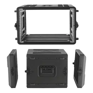 【Father's Day】VEVOR 6U Rack Case, 15 in Depth, Rackmount Flight Case Shallow Rack with Microphone Compartments, Polyethylene Construction, Recessed Latches, Easy Installation, for Amplifier, 13.8 in Internal Depth