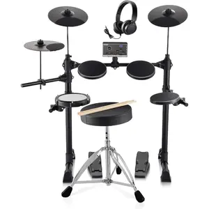 VEVOR Electronic Drum Set with Quiet Mesh Pads, 32 Drum Kits 480 Sounds Electric Drumset, 8in Snare, 10in Cymbals, USB MIDI Supported, Drumsticks, for Beginners AdultsVEVOR Super Brand Day