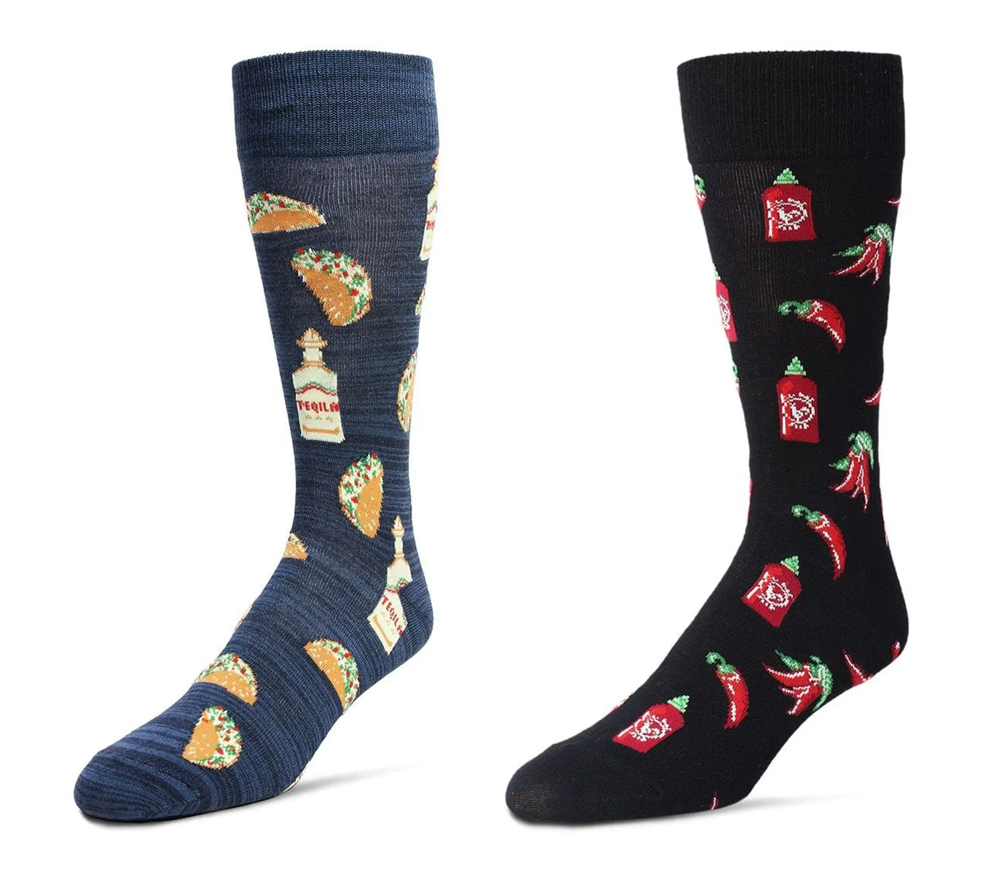 MeMoi Men's Set of 2 Novelty Food & Drink Crew Socks