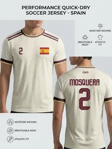 2026 Elite Spain National Football Jersey, Quick-Dry Soccer T-Shirt, Authentic Cultural Print, Men's Lightweight Fan Gear, All Seasons Casual Style