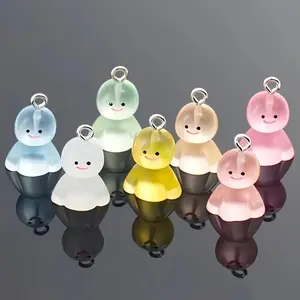10 Piece Glowing Snowman Pendants, Resin Charms with Expressive Eyes, Soft Colors for Crafts and Holiday Decor, Christmas Ornaments, Decoration, Glow In Dark