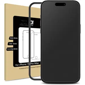 Matte Glass Screen Protector for  15 Pro Max (6.7 inch) Anti-Glare & Anti-Fingerprint Tempered Glass Clear Film, [Easy Installation Frame] Case Friendly, Bubble Free - Smooth as Silk