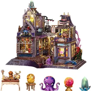 DIY Mini Dollhouse Kit, Magic Store Furniture Accessories, Adult Craft Model Art Set, 3D Wooden Puzzle, Bookshelf Decor, Gift for Family and Friends