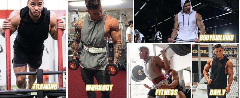 COOFANDY Men's Vests Workout Hooded Tank Tops Bodybuilding Muscle Cut Off T Shirt Sleeveless Gym Hoodies