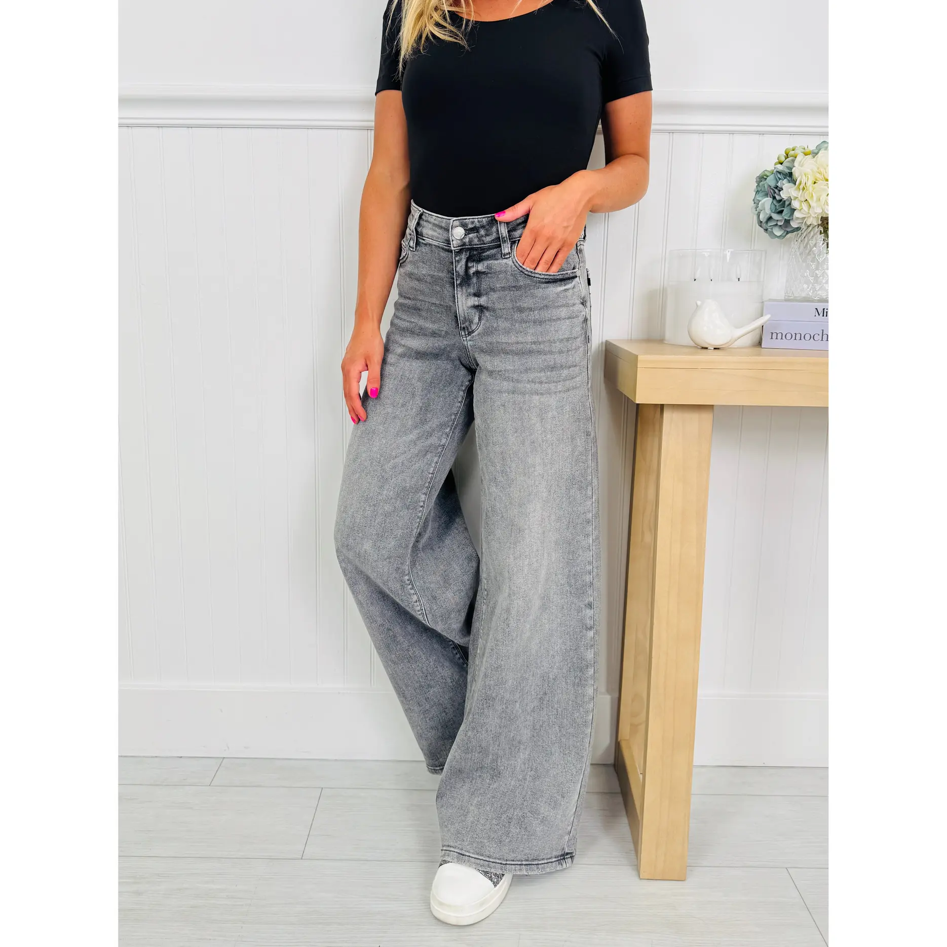 Judy Blue Smoke Show Palazzo Wide Leg Jeans