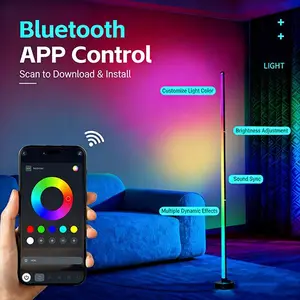 RGB IC Floor Lamp Corner Light, Color Changing Standing Lamp with App Control & Music Sync, Dynamic Ambient LED Lamp for Bedroom Living Room Gaming Setup It can also be used as a surprise gift for various holidays Adjustable Rgb Lighting