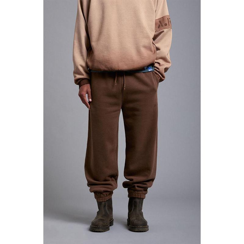 A.R.C. Men's Brown Heavyweight Fleece Jogger Sweatpants