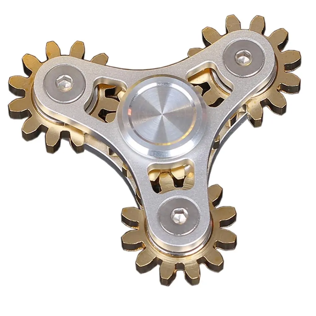 New Gear Linkage Metal Fidget Spinner Copper EDC Hand Spinner Anti Stress Finger Game Fingertip Gyro Stress Reliever Toys for Adult Gifts