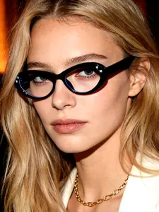 Women's Oval Frame Flat Lens Glasses, Tortoiseshell Lightweight Frame, No Pressure Feel, Ideal for Daily Office Work Commute