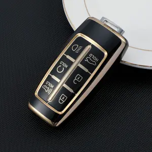 For modern Laurus/Genesis car key covers Compatible with six key types Fits Genesis GV70/80, G70/80/90 Gold-trim design Wear-resistant and scratch-proof Combines stylish aesthetics with protection Adds a touch of elegance to daily life