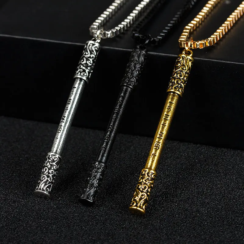 Return of the Great Sage Sun Wukong Staff Pendant Couple Titanium Steel Golden Hoop Necklace Valentine's Day