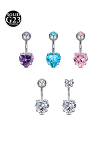 Silver Titanium Belly Button Rings ,Belly Ring Belly Button Piercing Jewelry Belly Rings CZ Long Bar Navel Barbell Rings 14G 10mm Navel Piercing Jewelry Navel Ring For Women Men Bellybar