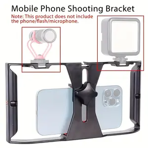 Universal Handheld Phone Stabilizer, Rotating Tripod Stand with Three Cold Shoe Mounts, Multiple 1/4 Inch Expansion Ports, Ideal Gift